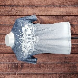 Express Mens Valor And Crown Ombre Blue To White T Shirt